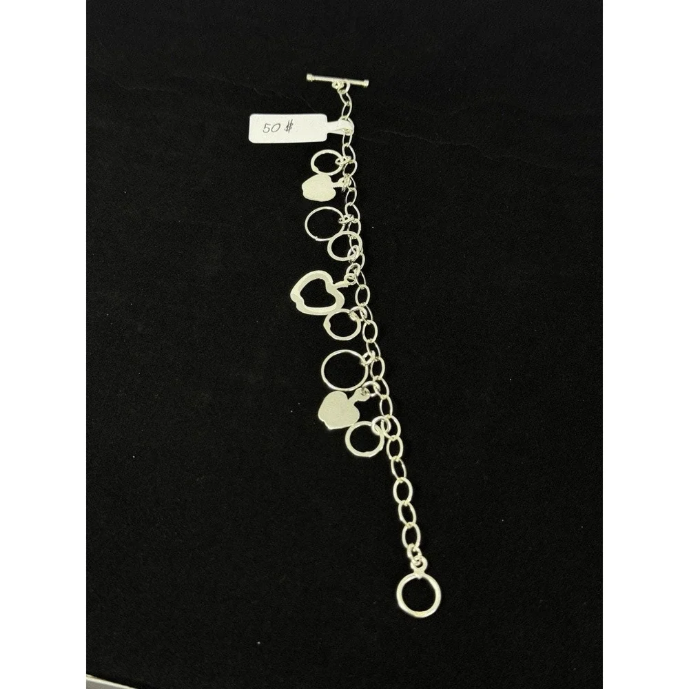 Pulsera De Plata 925 Con Dijes De Manzana Silver 925 - 7 Inch